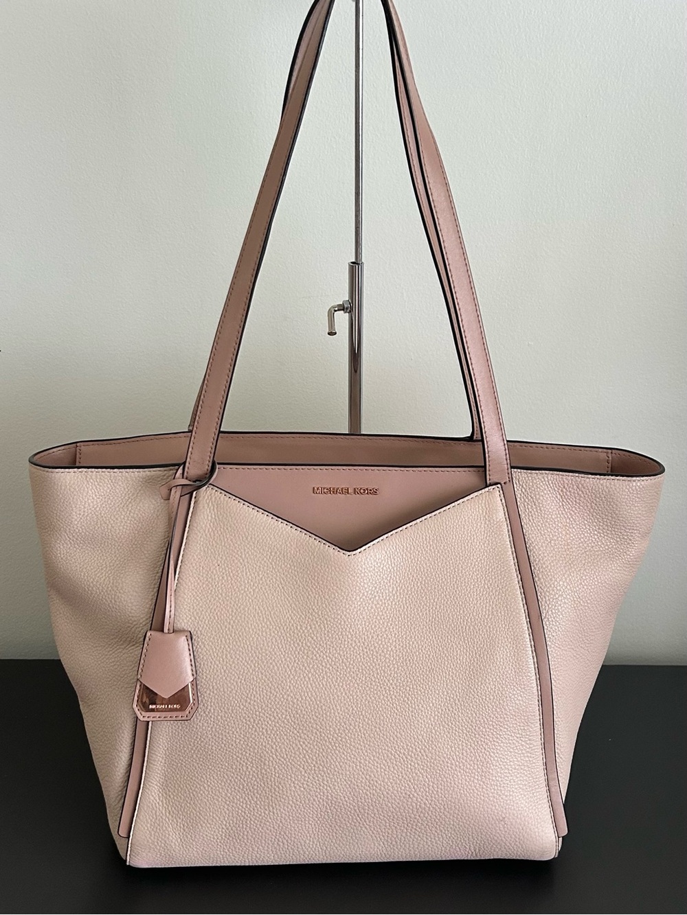 Michael Kors Pink Leather Tote Shoulder bag structured everyday bag - Picture 12 of 13